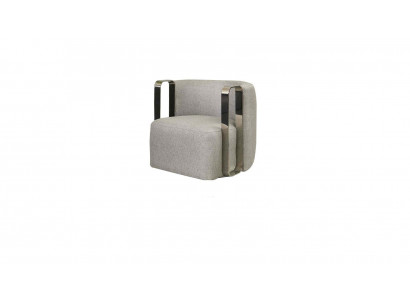 Moderne fauteuil eenzits stof woonkamer grijs gestoffeerde stoel ontwerp